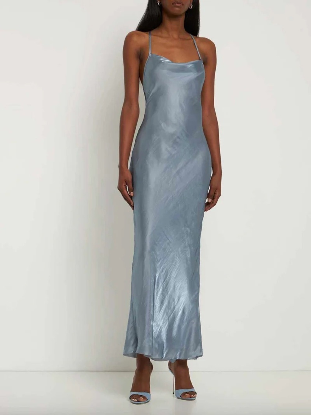 Bec & Bridge Silver-Blue Slip Maxi Dress
